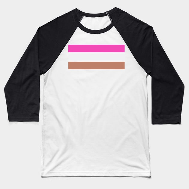 Three Classic Stripes - Pink and Coffee with Cream Baseball T-Shirt by AbstractIdeas